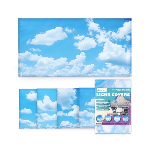 Octo Lights Fluorescent Light Covers For Ceiling Lights Magnetic - Cloud Classroom Light Filter
