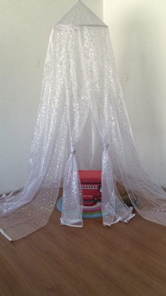 OctoRose Deluxe Organza Sparkle Tastic Princess Bed Canopy ( 60x250x1000cm ) Fit Crib, Twin, Full, Queen, King Bed