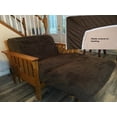 thumbnail image 1 of OctoRose  Easy Fit Fitted Twin Size Brown Futon Cover Bonded Micro-Suede Slipcover | Sofa and Daybed Elastic Mattress Cover  Couch Protector  (39x75x8", Brown), 1 of 2