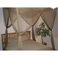 thumbnail image 1 of OctoRose Four Post Mosquito Net for Bed Canopy-Fits All Beds Queen, King, California King Beds-Indoor & Outdoor Use-Great for Hammock Mosquito Net and Daybed Canopy Bed Curtains-76"x86"x96"-Brown, 1 of 6