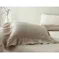 thumbnail image 1 of OctoRose French Flex Linen Ruffled Pillow Case Shames 4" Ruffle around Pillow Shames Overlay Enclosure at Back White or Nature Standard, Queen , King Sizes 1 Piece Per Order, 1 of 6