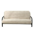 thumbnail image 1 of OctoRose Full Size 54x75x8inch 3 Side Zipper Classic Soft Micro Suede Futon Cover Sofa Day Bed Mattress Cover (Bush-Cream), 1 of 3