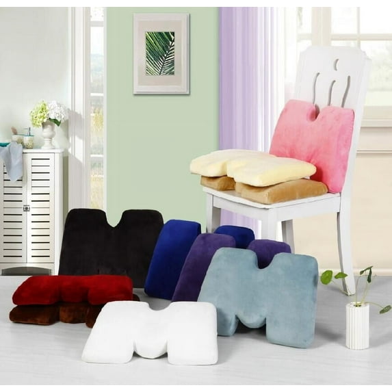 OctoRose Memory foam Coccyx Cushion for car, Office chair, Wheelchair, and Other Seat Cushion to reduce tailbone pressure, Helpful for Back Pain, Sciatica, New M shape design help both side