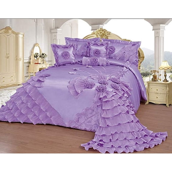 OctoRose® Royalty Oversize Wedding Birthday Bedding Bedspread Comforter Set Full Queen Standard Size