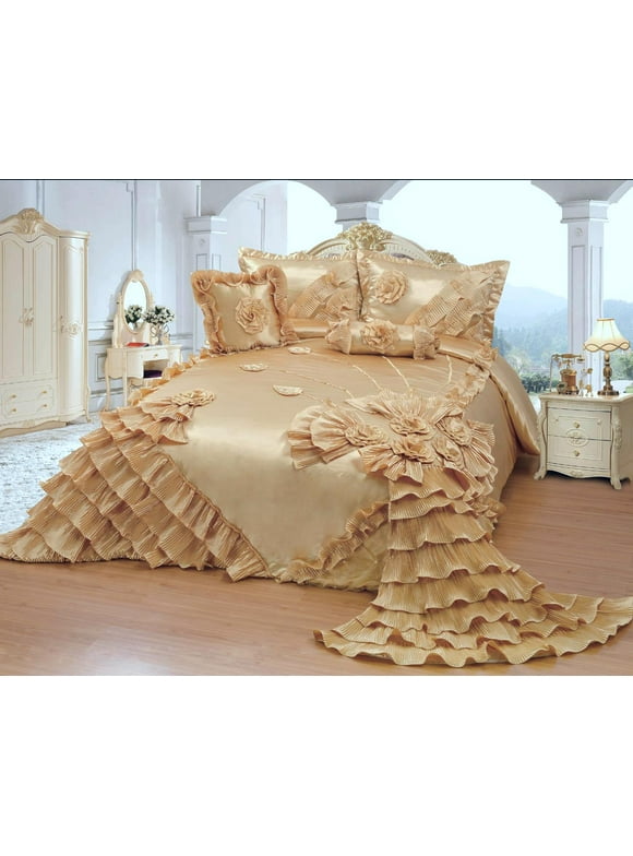 OctoRose® Royalty Oversize Wedding Birthday Bedding Bedspread Comforter Set Full Queen Standard Size