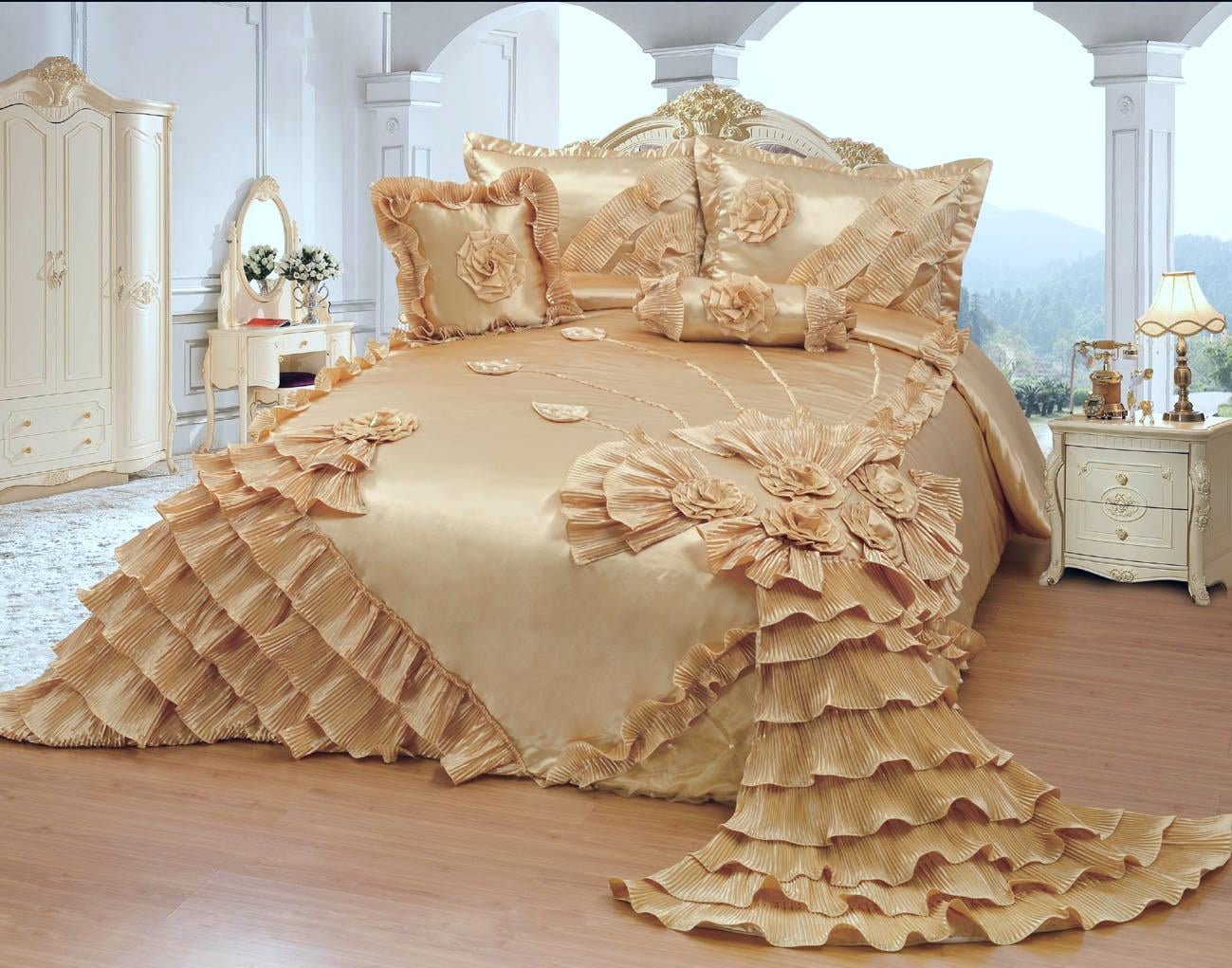 OctoRose Royalty Oversize Wedding Birthday Bedding Bedspread Comforter Set King Cal King size