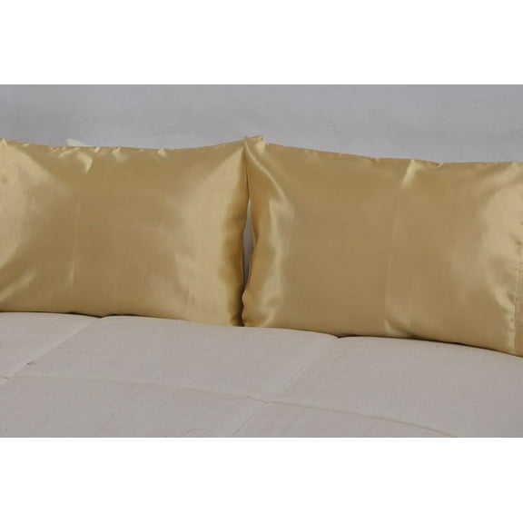 OctoRose Set of 2 Zipper Enclosure Super Strong and Durable Pillow Case / Protector / Cover / Pillowcase Silky Satin Less Wrinkle Smooth Feeling