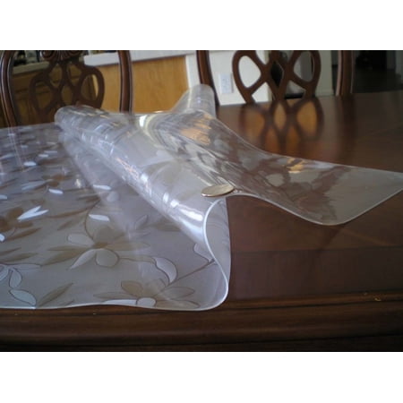 OctoRose Soft Glass Daisies Design Custom Waterproof PVC Protector/PVC Pad for Coffee Table, Table, Lab Bench, Marble, Floor, Capet and so on , Customized Size Order OK