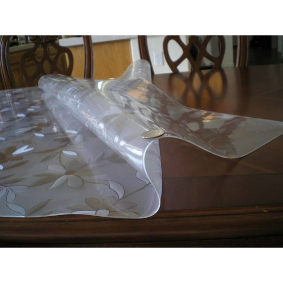 OctoRose Soft Glass Daisies Design Custom Waterproof PVC Protector/PVC Pad for Coffee Table, Table, Lab Bench, Marble, Floor, Capet  and so on , Customized Size Order OK