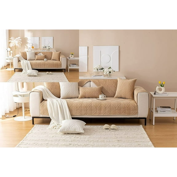 OctoRose Super Soft Velvet Quilted Sofa Couch Throw Cover Sectional Sofa, loveseat, Recliner and Chairs Chaise Lounge Sofa armrest Covers
