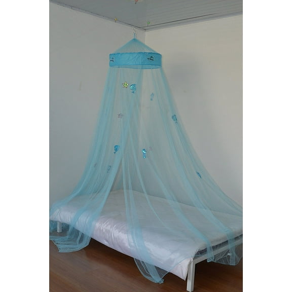 OctoRose Teal Blue Sea  World Bed canopy , mosquito net for crib, twin, full, queen or king size (Teal Blue)