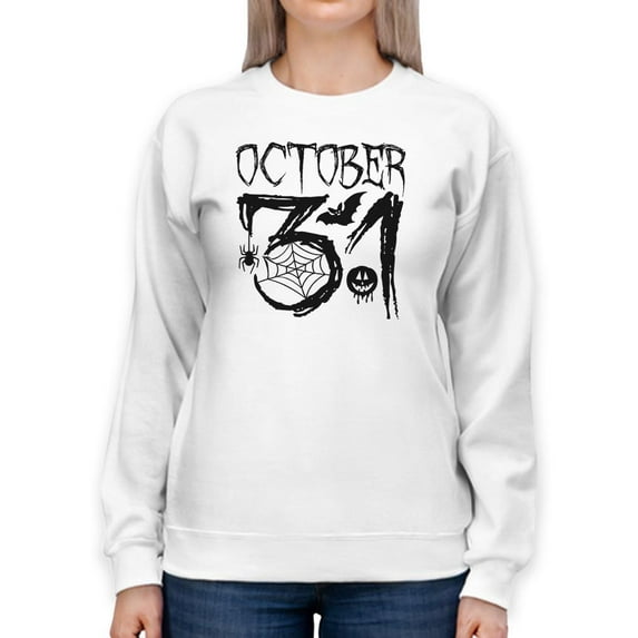 October 31. Halloween Sweatshirt Women -Image by Shutterstock, Female x-Large