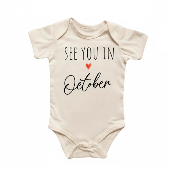 October Announcement Newborn Baby Bodysuit