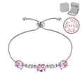 thumbnail image 1 of October Birthstone Bracelet 925 Sterling Silver Bracelets Pink Tourmaline Jewelry Women Mother Wife Christmas Birthday Valentines Gifts for Her, 1 of 10