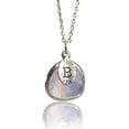 thumbnail image 1 of October Birthstone Necklace, Pink Opal Necklace, Personalized Bridesmaid Necklace, Custom Initial Necklace, Gift for Her, Pink Opal Jewelry - 16" Silver Plated - Leaf Initial H, 1 of 5