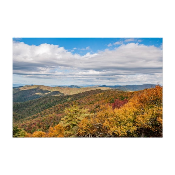 An October Day in the Appalachian Mountains of VA - Virginia Photography Autumn Mountain Landscape Nature Scenic Wilderness Forest Unframed Wall Art Print 40 x 60 inches