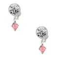 thumbnail image 1 of October - Hot Pink Crystal Bicone Clear Crystal Clip On Earrings, 1 of 3