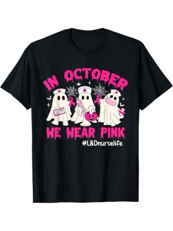October L&D Nurse Breast Cancer T-Shirt