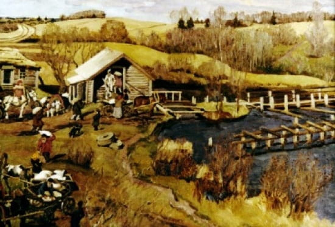 October Mill by KHuon 1913 Canvas Art - KHuon (24 x 36)