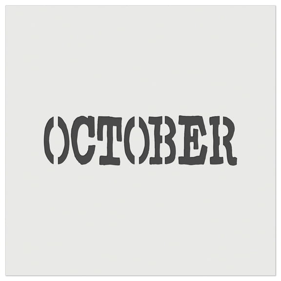 October Month Calendar Fun Text DIY Cookie Wall Craft Stencil - 3.5 Inch