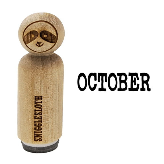 October Month Calendar Fun Text Rubber Stamp for Scrapbooking Crafting Stamping - Mini 1/2 Inch
