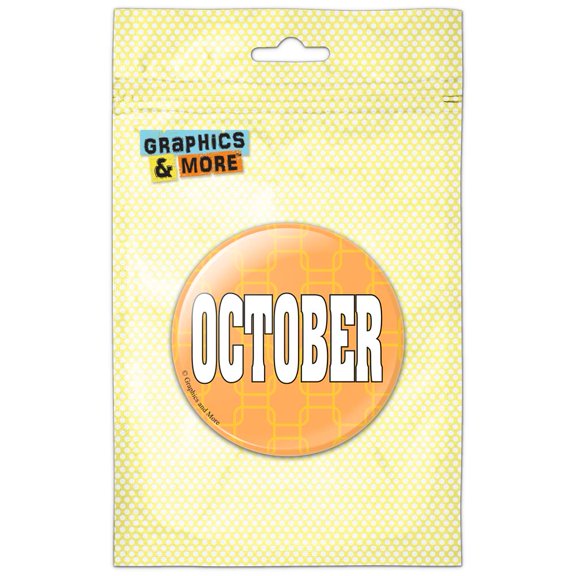 October Month of the Year Refrigerator Button Magnet