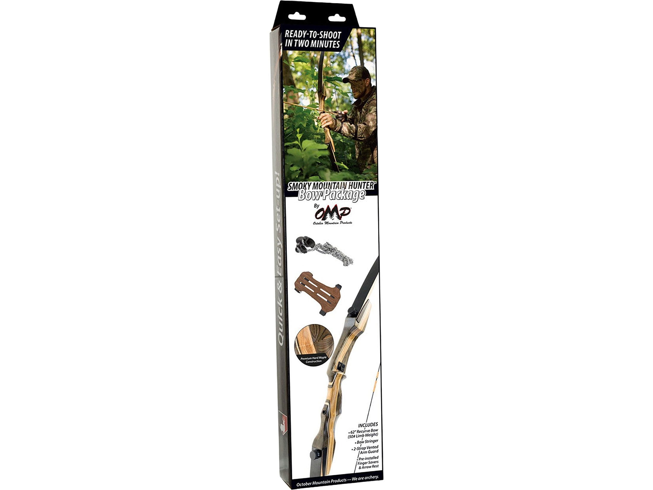 October Mountain Smoky Mountain Hunter Takedown Recurve Bow Package Right Hand 45 lb