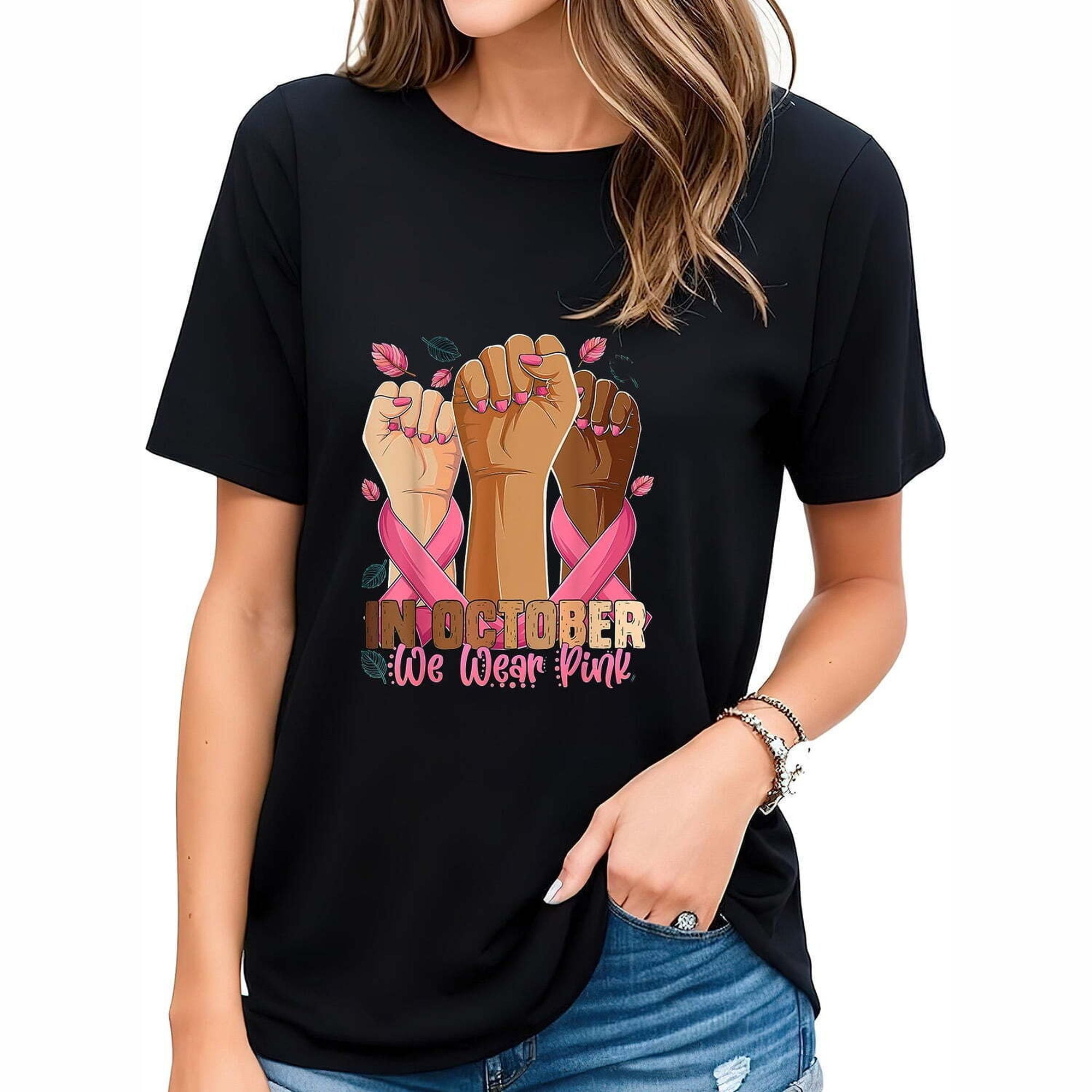 October Pink: Empowering Women with Breast Cancer Awareness T-Shirts ...