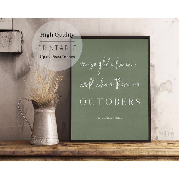 October Quote Print, Farmhouse Fall Decor Unframed Paper Print