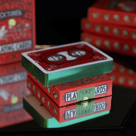 October Red, Green Gilded Edition Playing Cards by Fulton