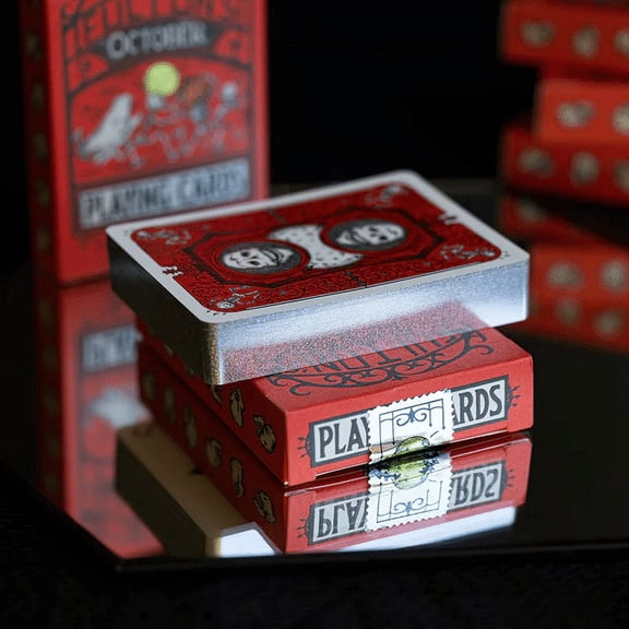 October Red, Silver Gilded Edition Playing Cards by Fulton