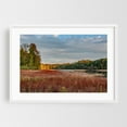 thumbnail image 1 of October Sunset at Lake Williams, York County Pennsylvania - Pennsylvania Photography Autumn Scenic Landscape Nature Forest Lake Woods White Framed Wall Art Print 24 x 36 inches, 1 of 3