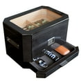 thumbnail image 1 of Octodor Large Black Piano Finish Glass Top Cedar Humidor Holds (50-100 Cigars) by Case Elegance, 1 of 13