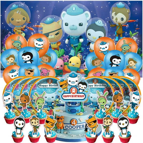 Octonaurs Party Supplies Birthday Plates Balloons Decorations Cake Topper Tableware Banner Backdrop Decor