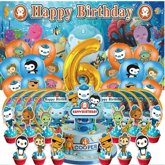 Octonauts Balloons Party Supplies 6th Decor Tableware Birthday Cake Topper Decorations Banner Backdrop
