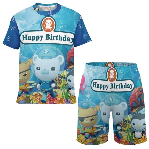 Octonauts Boys Girls Short Sleeve Mesh T-Shirt And Shorts Outfit Set Summer Clothes Set for Kids