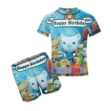 Octonauts Boys Rash Guard Set 2 Piece Swimsuits Short Sleeve Bathing Suits with Trunks