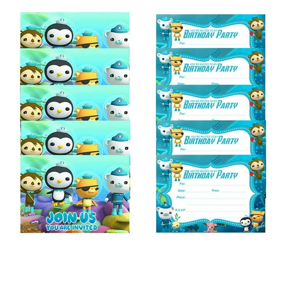 Octonauts Invite Invitations Cards Stock Bulk Birthday Fill-in Party Supplies Decorations