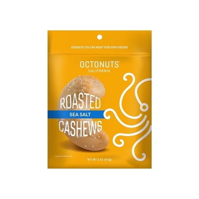 Octonuts Dry Roasted Cashews with Sea Salt  5oz  Simple Plant-Based Protein Snack  Healthy Snacks for Adults & Kids - Only 3 Whole Ingredients, Keto Friendly, Vegan, Non-GMO Verified