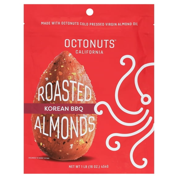 Octonuts Oil Roasted California Almonds 16 Ounce - Korean BBQ - Gluten Free, Paleo Vegan, Kosher, Keto, Non-GMO