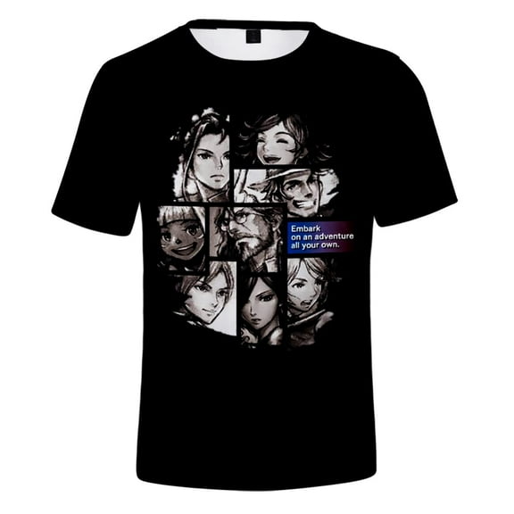 Octopath Traveler 2 3D T-Shirt 2025 Summer Cute Game Cosplay Clothes Fashion Casual Short Sleeve