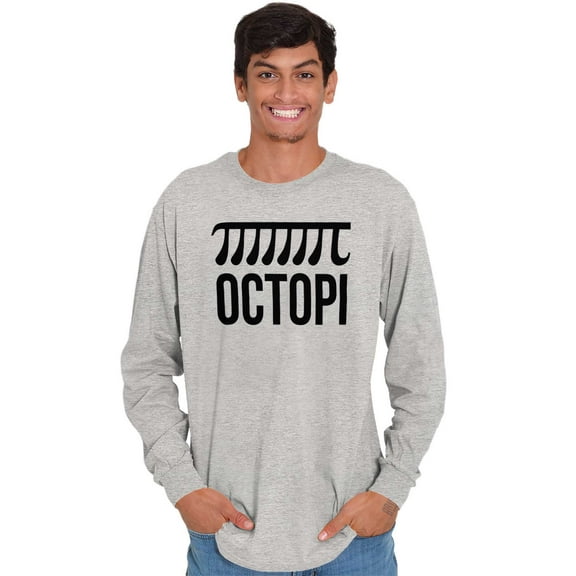 Octopi Day Math Geek Nerd Octopus Plus Size Long Sleeve Graphic Tee Shirt Brisco Brands 3X