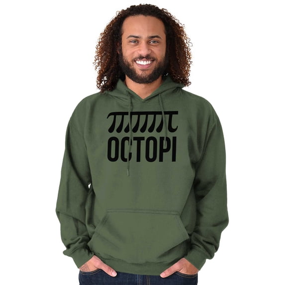 Octopi Day Math Geek Nerd Octopus Unisex Plus Fleece Graphic Hoodie Brisco Brands 4X