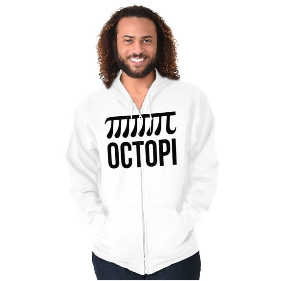 Octopi Day Math Geek Nerd Octopus Unisex Fleece Graphic Zip Up Hoodie Brisco Brands 4X