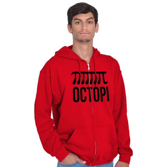 Octopi Day Math Geek Nerd Octopus Zip Up Hoodie Men's Women's Brisco Brands L