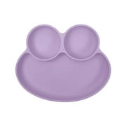Abiie Octopod Frog Silicone Plates with Suction - Spill Proof, Easy to Clean - BPA-Free Bowl - Suction Plates for Baby and Toddler - Training & Feeding Divided Grip Dish Pink Lavender