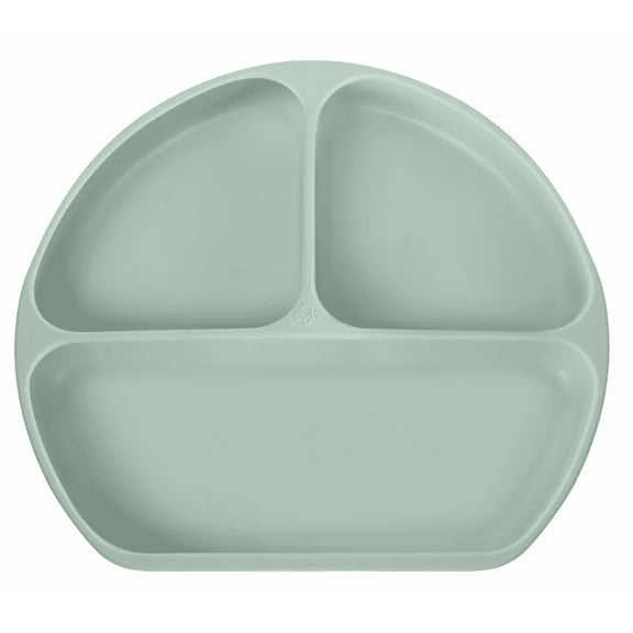 Octopod Silicone Suction Triangle Plate for Babies and Toddlers  BPA-Free, Non-Slip Divided Plate for Baby-Led Weaning, Self-Feeding, and Mess-Free Mealtime (Sage Green)