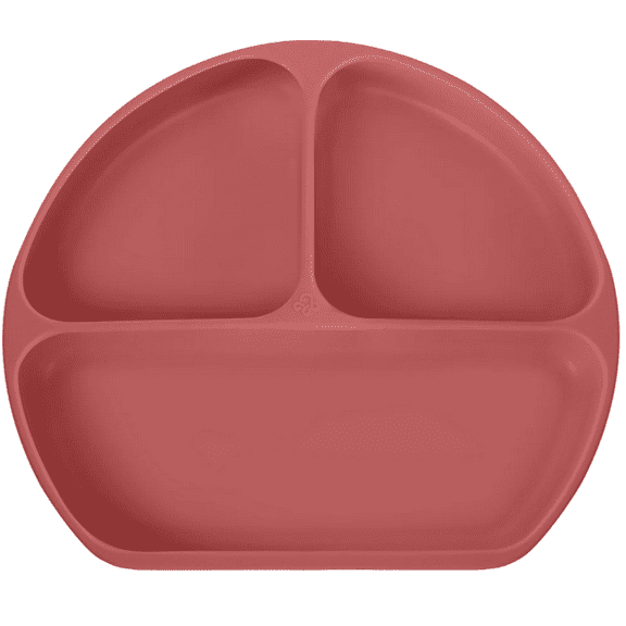 Octopod® Silicone Suction Triangle Plate for Babies and Toddlers – BPA-Free, Non-Slip Divided Plate for Baby-Led Weaning, Self-Feeding, and Mess-Free Mealtime (Terra Cotta)