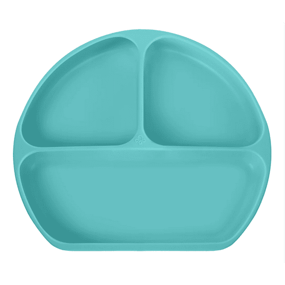 Octopod Silicone Suction Triangle Plate for Babies and Toddlers  BPA-Free, Non-Slip Divided Plate for Baby-Led Weaning, Self-Feeding, and Mess-Free Mealtime (Turquoise)
