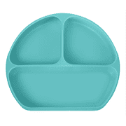 Octopod  Silicone Suction Triangle Plate for Babies and Toddlers   BPA-Free, Non-Slip Divided Plate for Baby-Led Weaning, Self-Feeding, and Mess-Free Mealtime Turquoise